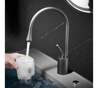 FQYEP Tall Bathroom Basin Mixer Tap Brass 360° Rotation Gun Ash | Spout Height 190MM Single Handle Hot and Cold Water Washbasin Tap Suitable for Bathroom