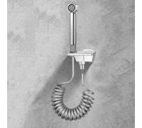FQYEP Toilet Shower Head Handheld Sprayer Head Brass Wall Mount Dual Mode Single Hole Suitable for Floor Flushing,Bright Silver