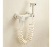 FQYEP Toilet Shower Spray Kit Handheld Bidet Sprayer Brass Suitable for Floor Cleaning/Pet Bathing/Personal Hygiene,Milky White
