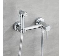 FQYEP Toilet Shower Spray Kit Wall Mounted Handheld Bidet Sprayer Hot and Cold Water Brass,Chrome Plated,A