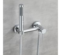 FQYEP Toilet Shower Spray Kit Wall Mounted Handheld Bidet Sprayer Hot and Cold Water Brass,Chrome Plated,B