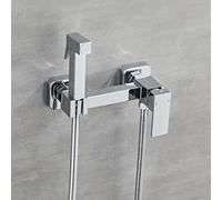 FQYEP Toilet Shower Spray Kit Wall Mounted Handheld Bidet Sprayer Hot and Cold Water Brass,Chrome Plated,C