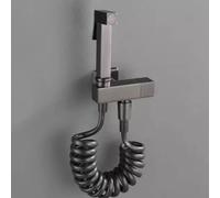 FQYEP Toilet Spray Gun Brass Handheld Bidet Sprayer Head Wall-Mounted Square Single Handle Single Hole,Gun Gray