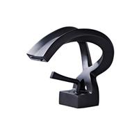 FQYEP Waterfall Tap Bathroom Sink Single Lever Tall Tap for Counter Top Basin Brass,Black