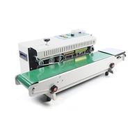 FR-900 Automatic Continuous Sealing Machine Food Sealer Horizontal Auto Impulse Plastic Grade Packing Bag Band 220V 500W Electric Tool for Packaging and 6-12m