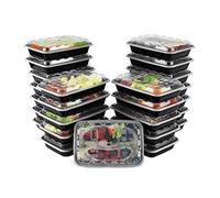 FR Enterprises 10 Pack Rectangular Food Storage Containers with Lids - 28 oz Freezer and Microwave Safe Plastic Storage Box - Leak Proof Meal Prep Containers