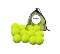Frenterprises Tennis Balls with Storage Bag - Pack of 12 - Fine Quality Thick-Walled Tennis Ball - Perfect for Tennis, Cricket, and Dog Ball Launcher