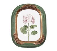 FR PARAFAYER Vintage Mini Picture Frame 2.5x3.5 Inch,Antique Ornate Photo Frame With Floral Relief,Wall and Tabletop Display,High Definition Glass Front,Retro Home Decor Art Gallery (Green 2.5x3.5)