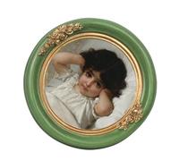 FR PARAFAYER Vintage Small Picture Frame 4x4, Antique Ornate Photo Frame With Gold Floral Relief, Wall and Tabletop Display,High Definition Glass Front,Retro Home Decor Art Gallery (Green 4 * 4)