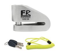 FR SECURITE FR114S Motorcycle Disc Lock, Approved SRA, High Security Double Locking ø14mm/0.55in Stainless Steel, Reminder Cable, Anti Theft Brake Wheel Disk Lock for Motorbike, Scooter