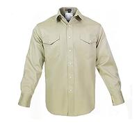 FR Welding Shirt - Flame Resistant, Fire Retardant, 100% Cotton, 7oz Lightweight, Khaki, XXL