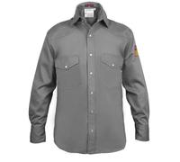 FR Welding Shirt - Flame Resistant, Fire Retardant, 100% Cotton, 7oz Lightweight, Light Grey, Medium