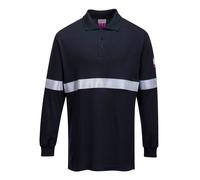 FR03 - Flame Resistant Anti-Static Long Sleeve Polo Shirt with Reflective Tape