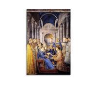 Fra Angelico Famous Painters' Works（St Peter Consacrates St Lawrence As Deacon）Printing Posters Cool Artworks Painting Wall Art Canvas Prints Hanging Picture Home Decors Gift Idea 16x24inch(40x60cm)