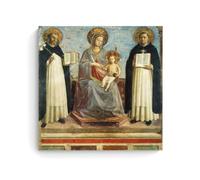 Fra Angelico Famous Painters' Works（The Virgin And Child with Sts Dominic And Thomas Aquinas）Printin Decorative Painting Canvas Wall Art Living Rooms Bedroom Painting 16x16inch(40x40cm)