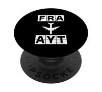 FRA to AYT Airplane Route Frankfurt Antalya PopSockets Adhesive PopGrip