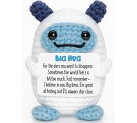 Frabaca Cute Handmade Crocheted Comforting Mini Plush - Warm Embrace Empathy Desk Pal - Support for Workers, Students & Life Transitions, Perfect for Sending Daily Encouragement & Comfort