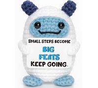 Frabaca Emotional Handmade Crochet Yeti Gifts for Women Men - Warm Funny Stocking Stuffers Snowman Doll Crochet Surgery Recovery Weight Loss Emotional Companionship Gift for Friendds Coworkers