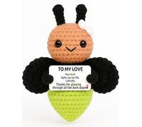 Frabaca to My Love Crochet Firefly Plush - Handmade Romantic Gift with Cute Message Card - Christmas, Valentine’s Day, Anniversary, Birthday Present for Girlfriend, Wife, Boyfriend, Husband