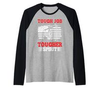 Fracking Master TOUGH JOB TOUGHER SPIRIT Funny Activist Raglan Baseball Tee