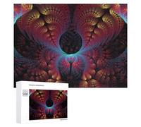 Fractal Art A Visual Symphony of Patterns - Wooden Jigsaw Puzzle for Adults, 500 PCS, New Year Party Activity - to Assemble, Frame And Display