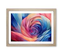 Fractal Art Abstract Vol.1 Framed Print | A4 Oak Framed Wall Art | Ready to Hang | Abstract Fantasy Picture | Living Room Bedroom Lounge Office