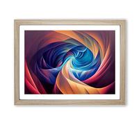 Fractal Art Abstract Vol.3 Framed Print | A2 Oak Framed Wall Art | Ready to Hang | Abstract Fantasy Picture | Living Room Bedroom Lounge Office