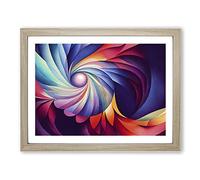 Fractal Art Abstract Vol.4 Framed Print | A3 Oak Framed Wall Art | Ready to Hang | Abstract Fantasy Picture | Living Room Bedroom Lounge Office