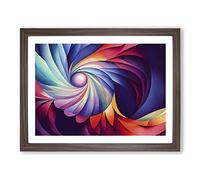 Fractal Art Abstract Vol.4 Framed Print | A4 Walnut Framed Wall Art | Ready to Hang | Abstract Fantasy Picture | Living Room Bedroom Lounge Office