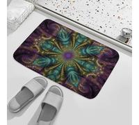 Fractal Art Bath Rug Coral Velvet Bathroom Mat Non Slip Absorbent Shower Rug Soft Indoor Entrance Floor Mat Kitchen Area Carpet Modern Door Mats for Home Bedroom 15.7"x23.6"