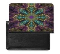 Fractal Art Passport Holder for Travel PU Leather Passport Covers Case Card Slot Ultra Slim Passports Wallet