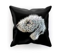 Fractal Artworks Bedlington Terrier Cushion and Insert with Fractal Art Design