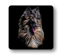 Fractal Artworks Belgian Shepherd, Belgian Tervuren Coaster Fractal Art Design