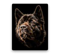 Fractal Artworks Brown American Akita Metal Wall Plaque with Fractal Art Design S1N1