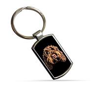 Fractal Artworks Cockapoo Keyring with Fractal Art Design. Chocolate Cockapoo #1-1