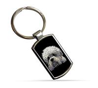 Fractal Artworks Dandie Dinmont Terrier Keyring with Stunning Fractal Art Design #1-1