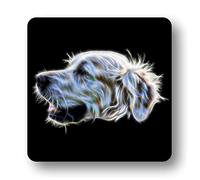 Fractal Artworks Golden Retriever Coaster with Stunning Fractal Art Design