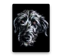 Fractal Artworks Irish Wolfhound Metal Wall Plaque with Dog Fractal Art Design S1N4