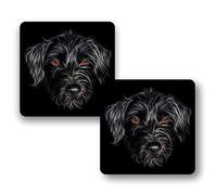 Fractal Artworks Jackapoo Dog Coaster Set of 2 with Stunning Fractal Art Design 1-1