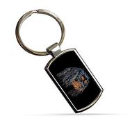 Fractal Artworks King Charles Spaniel Keyring with Stunning Fractal Art Design. Black and Tan Cavalier King Charles Spaniel #1-2.
