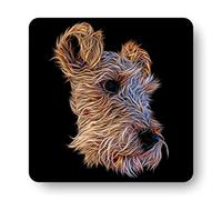 Fractal Artworks Lakeland Terrier Coaster with Fractal Art Design #1-2