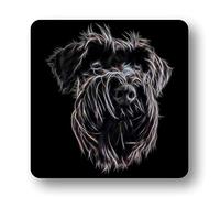 Fractal Artworks Schnauzer Coaster with Stunning Fractal Art Design. Black Schnauzer #1-2