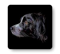 Fractal Artworks Sprollie Coaster with Fractal Art Design #1-2. Perfect Dog Owner Gift.