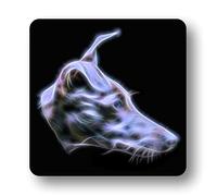 Fractal Artworks Whippet Coaster with Stunning Fractal Art Design. Blue Whippet