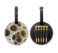 Fractal Circular Lattice Black Printed Golf tee Storage Bag - for Men only, Durable PU Material, Easy to Carry, Enhance The Golf Experience