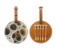 Fractal Circular Lattice Brown Printed Golf tee Storage Bag - for Men only, Durable PU Material, Easy to Carry, Enhance The Golf Experience