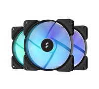 Fractal Design Aspect 14 14cm RGB PWM Case Fan x3, Rifle Bearing, Supports Chaining, Aerodynamic Stator Struts, 500-1700 RPM, Black Frame