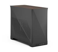 Fractal Design Era 2 ITX PC Case in Charcoal - Sleek Anodized Aluminum, Solid Walnut Top, Supports 3-Slot GPUs, PCIe 4.0 Riser Cable included