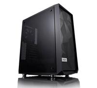 Fractal Design Meshify C - Compact Computer Case - High Performance Airflow/Cooling - 2x Fans included - PSU Shroud - Modular interior - Water-cooling ready - USB3.0 - Tempered Glass - Blackout