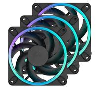 Fractal Design Momentum 12 RGB - Silent PC Case Fan - 120 mm - ARGB Gen 2-16 LEDs - Liquid Crystal Polymer LCP blades - FDB Fluid Dynamic Bearing - Cooling Performance - Black - 3 pack